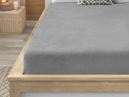 Mikroplüsch-Bettlaken 90 x 200 cm Hellgrau