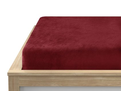 Mikroplüsch-Spannbettlaken SOFT 180x200 cm weinrot