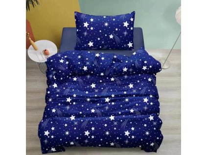 Baumwoll-Bettwäsche NIGHT SKY blau