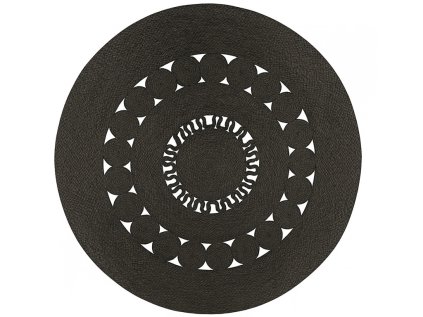 Runder Juteteppich MAYA 100 cm, schwarz