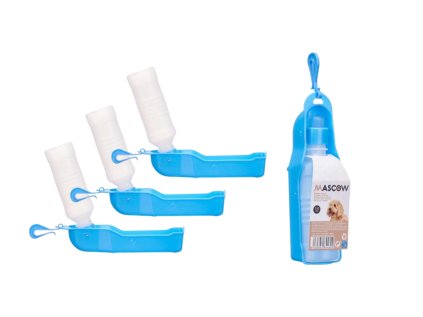 Praktická cestovní láhev s miskou pro psy 250 ml ANIMAL, modrá