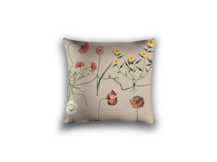 Atraktivní povlak na polštář FLOWERS 40x50 cm, béžový s květinovým vzorem