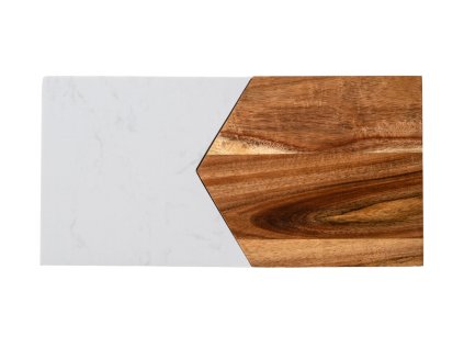 Luxusní servírovací prkénko ze dřeva a mramoru GUSTA 30 cm
