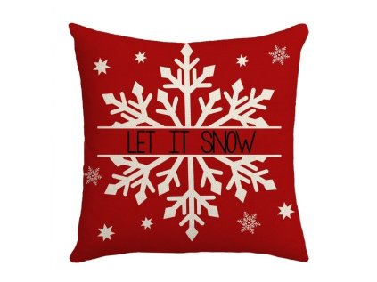 Stylový vánoční povlak na polštář SNOWFLAKE 45x45 cm, červený