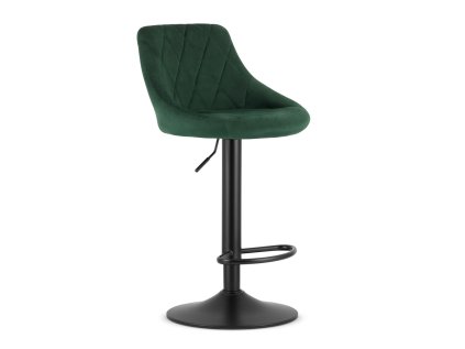 Grüner Barhocker KAST VELVET mit schwarzem Bein