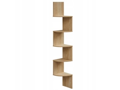 Praktická police ESTANTE, rohové provedení, 126x20 cm, světlý dekor dub sonoma pro moderní domácnost.