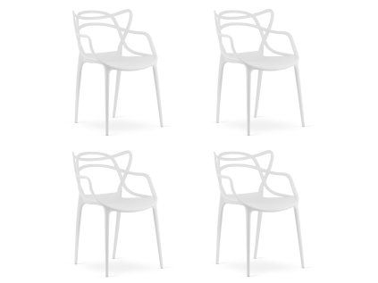 4er Set Kunststoffstühle KATO, weiß
