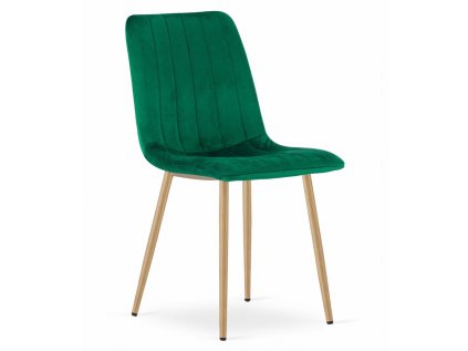Zelená sametová židle LAVA – stylový doplněk do jídelny