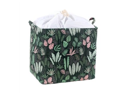 Koš na hračky a prádlo FLOWERS s praktickou šňůrkou pro uzavření 50x40x50 cm