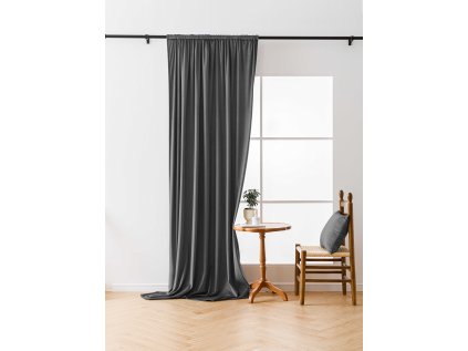 Šedý zatemňovací závěs VELVET 140x250 cm do moderního interiéru