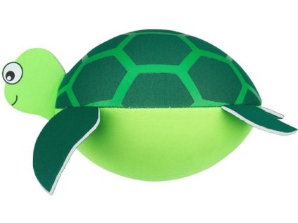 Neoprenový míč do vody TURTLE ø 17 cm, zelený, ve tvaru želvy, odolný materiál, ideální na pláž a k bazénu