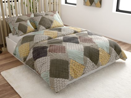 Povlečení PATCH ELEGANCE s kombinací struktur a barev