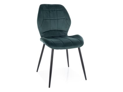 Elegantní jídelní židle JAKE VELVET zelená s prošívaným sametem