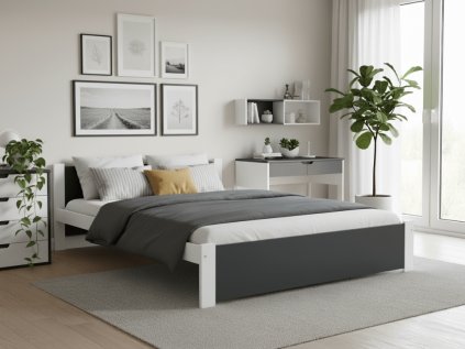 Bett IKAROS 140 x 200 cm, anthrazit/weiß