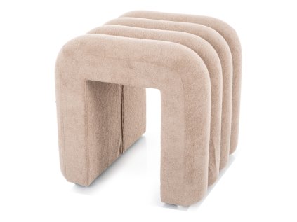 Elegantní béžový taburet TICA – stylový doplněk do moderního interiéru