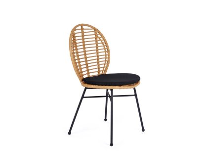 Stylová ratanová židle KUMO 472 s kovovou podnoží