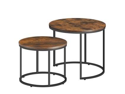 Sada konferenčních stolků TAYLOR rustikálně hnědá