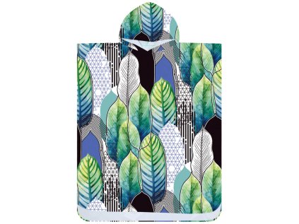 Badeponcho FEATHER grün-blau 80x145 cm