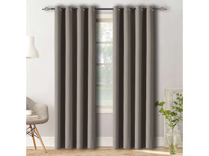 Elegantní šedohnědý závěs OXFORD 140x250 cm do moderního interiéru