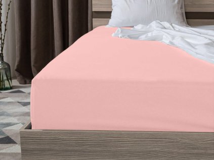 Jersey prostěradlo EXCLUSIVE světle růžové 90x200 cm na jednolůžko