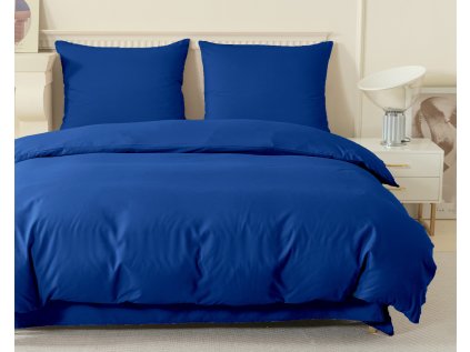 Luxusní povlečení z mikrovlákna LANTA tmavě modré s jednoduchým stylem