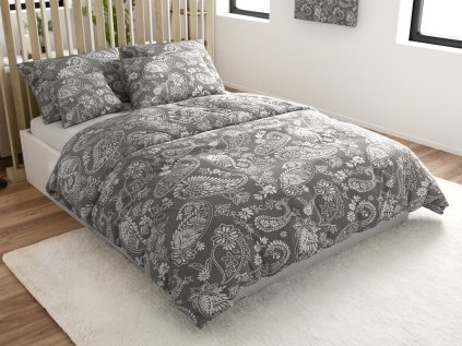 Šedé povlečení z mikrovlákna FILTO pro pohodlný spánek