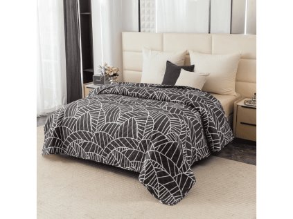 Přehoz na postel CHARCO šedý s geometrickým vzorem