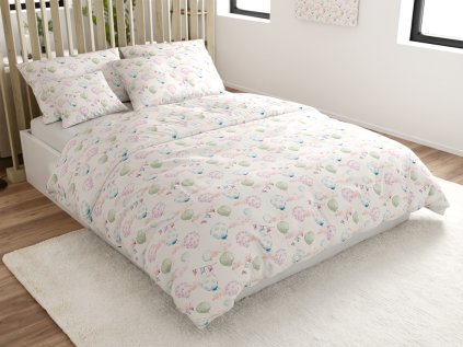 Bavlněné povlečení BALUNEA bílé s motivem balónků