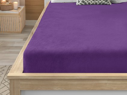 Prostěradlo mikroplyš SOFT 90x200 cm tmavě fialové na jednolůžko