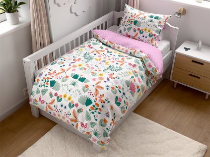 Renforcé-Kreppbettwäsche für Kinderbett LUNETTA rosa