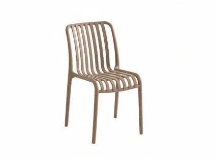 Moderní plastová židle TREGO béžová do interiéru i exteriéru