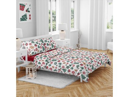 Baumwoll-Bettwäsche MERRY MOOD weiß