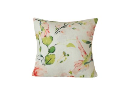 Barevný mikroplyšový povlak na polštářek BRONEA 45x45 cm s ptáčky a květy