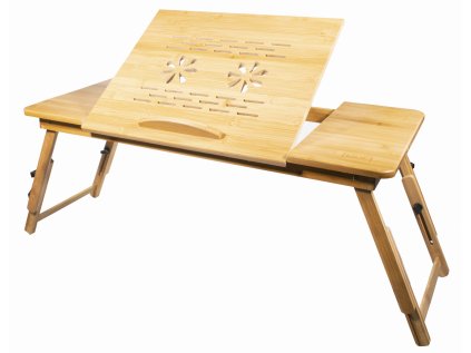Bambusový stolek pod notebook GION XL s nastavitelnou výškou a sklonem