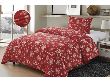Měkké mikroplyšové povlečení SNOWFALL VELVET s motivem sněhových vloček