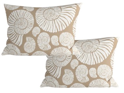SNAIL SHELL hnědé povlaky 50x70 cm – sada 2 kusů s přírodním motivem