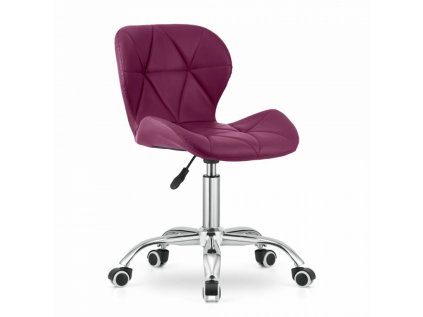 Moderní vínové kancelářské křeslo AVOLA z eko kůže s kolečky