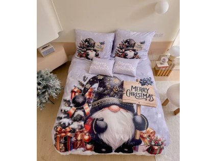 3D bavlněné povlečení NOIR GNOME barevné s vánočním motivem