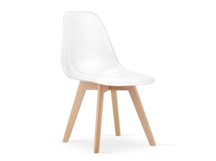 Moderní transparentní židle KITO s bukovými nohami