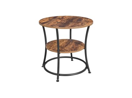 Odkládací stolek TAYLOR Ø 55 cm rustikálně hnědý s kovovou konstrukcí