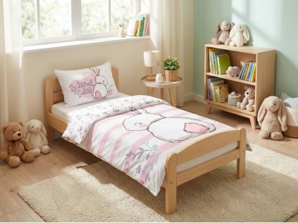 Baumwoll-Bettwäsche für Kinderbett BUNNY SWEET weiß