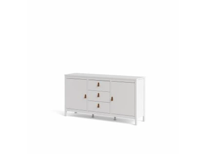 Weißes Sideboard SALOMO mit 3 Schubladen