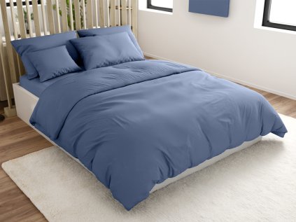 Prémiové bavlněné povlečení LUX modré s praktickým zapínáním