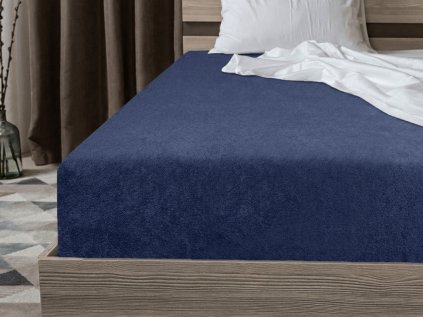 Froté prostěradlo EXCLUSIVE námořnicky modré 90 × 200 cm – elegantní a savé