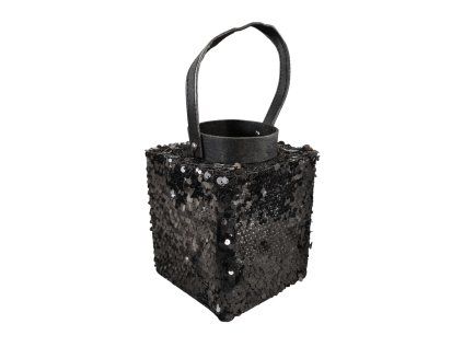Lucerna s flitry LOFTY GLAM 20 cm černá s elegantním třpytivým designem