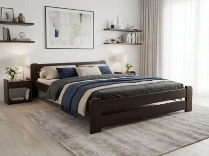 Bett Laura 140 x 200 cm, Nussbaum