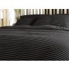 Černé povlečení Alterna z bavlny s nenápadným proužkem