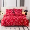 Zimní povlečení z mikrovlákna SNOWFALL červené s motivem vloček