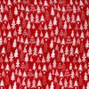 Mikroplyšová deka CHRISTMAS TREES červená – stylová dekorace pro Vánoce