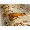 Povlečení COLORED CATS PURE krémové – hravý kočičí design
